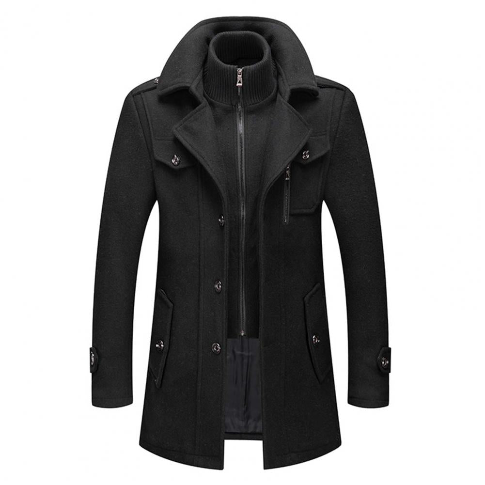 Men's Men's Coat with Zip Closure and Pockets | For Winter | Size M-5XL | Black, Brown, Grey