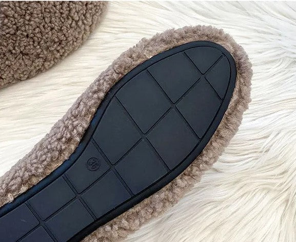 Women's Fuzzy Slippers in a Ballerina Shape | Teddy Lined Slip On Flats with a Rounded Toe | Sizes 5.5 to 11, 4 Colors