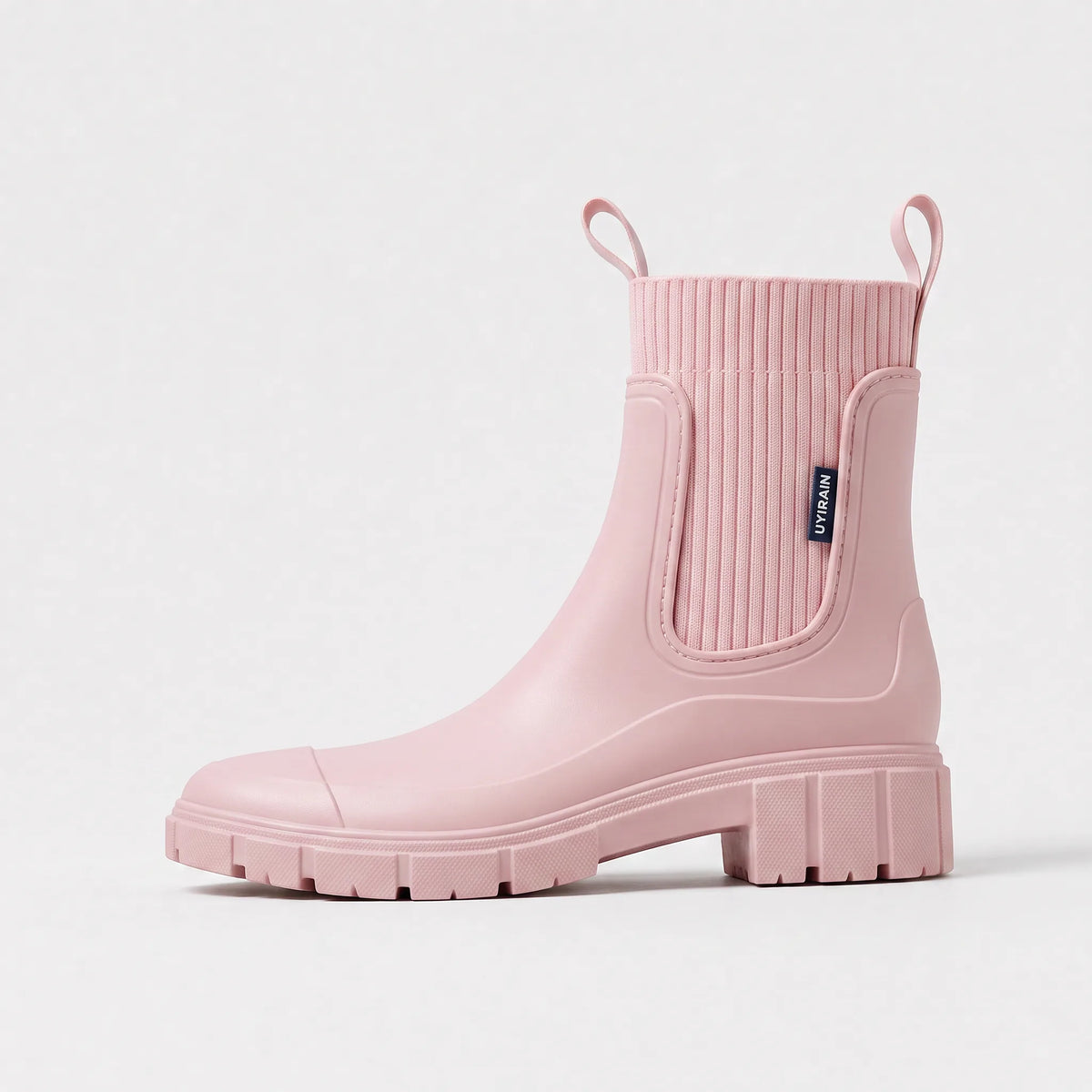 Women's Waterproof Boots with Ribbed Elastic Side Panels | Front and Back Pull Tabs, Chunky Lug Sole | Sizes 5.5-9.5, 5 Colors