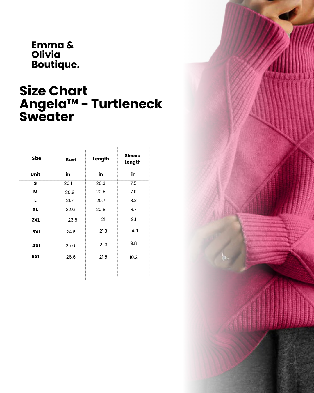 Women's Turtleneck Sweater with Knit | Size S-2XL | Pink, Purple, Yellow, Green, Grey, Black