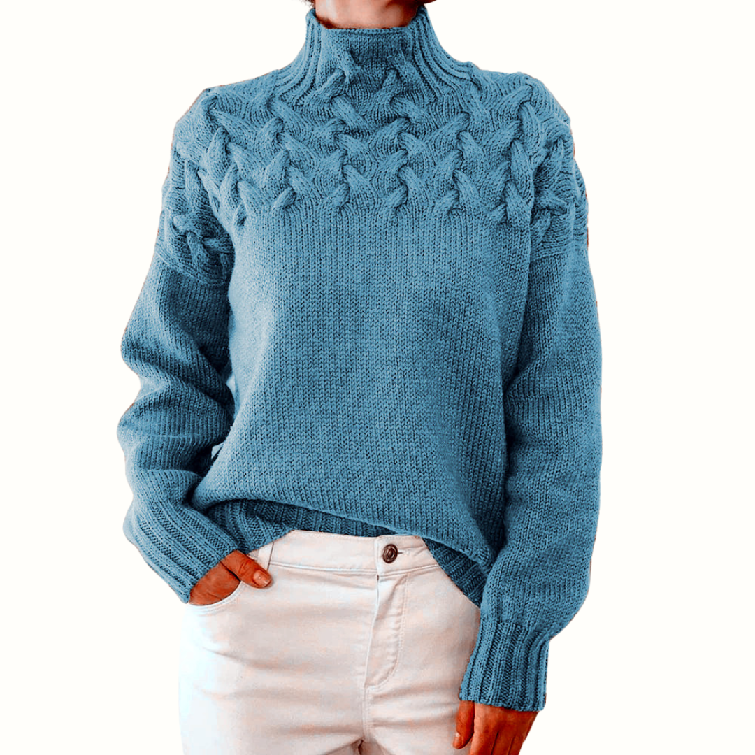 Women's Turtleneck Sweater with Embroidery | For Winter | Size S-3XL