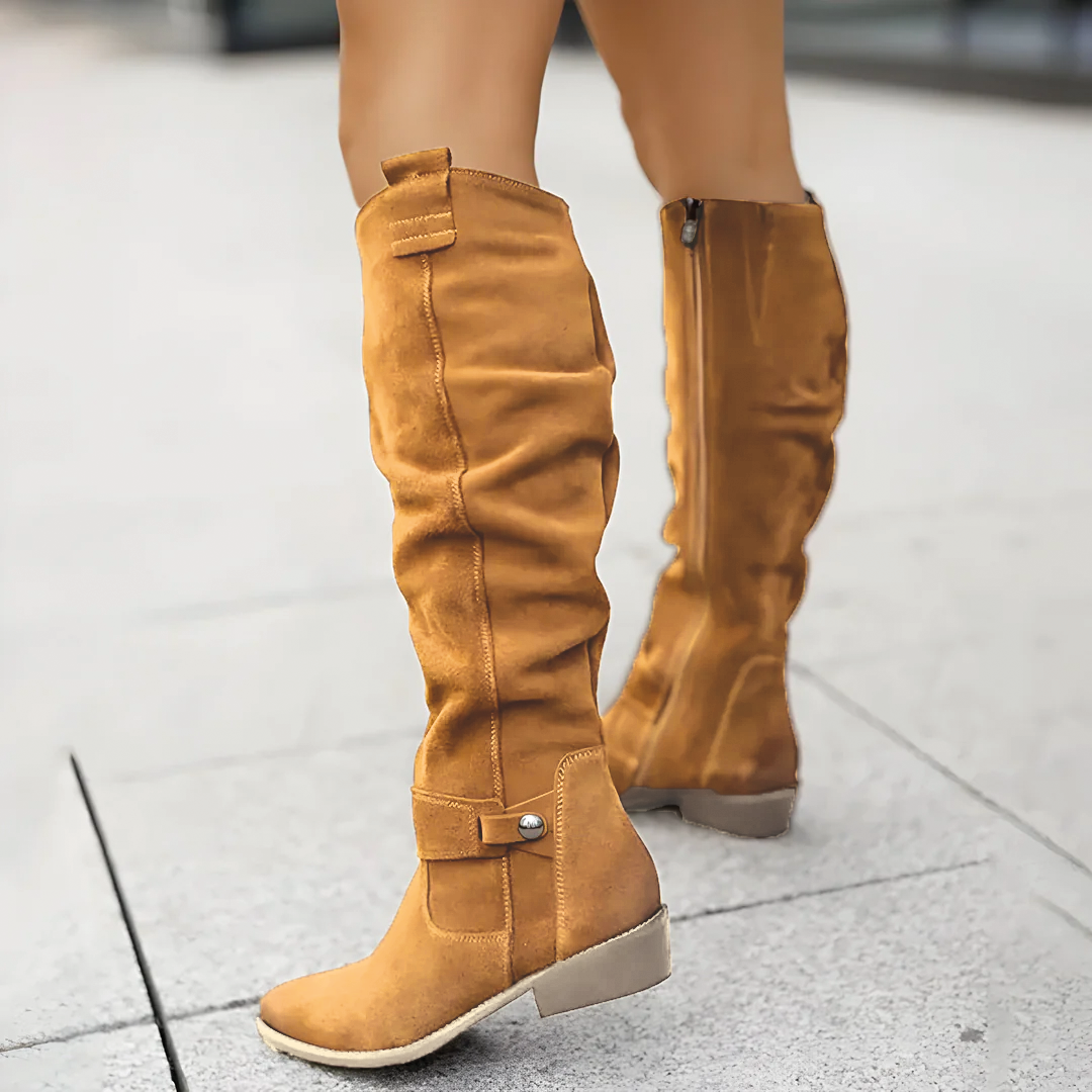 Women's Sweater with Suede and Embroidery | Size 4-11 | Brown, Mustard, Dark Brown, Beige, Black, Green