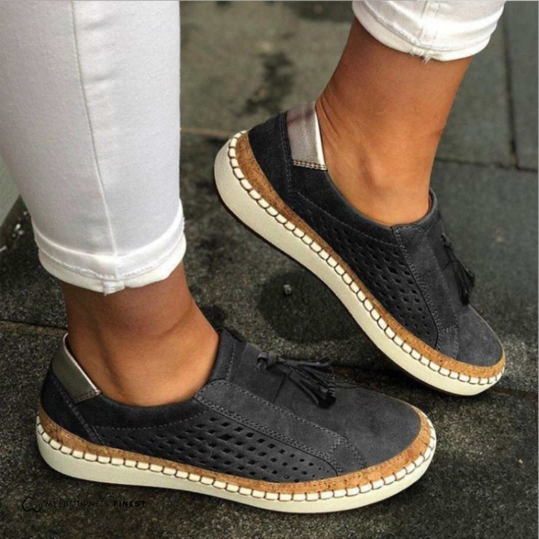 Women's Slip-On Walking Shoes with Perforated Breathable Upper | Lightweight Design, Flexible Anti-Slip Sole | Size 5-12