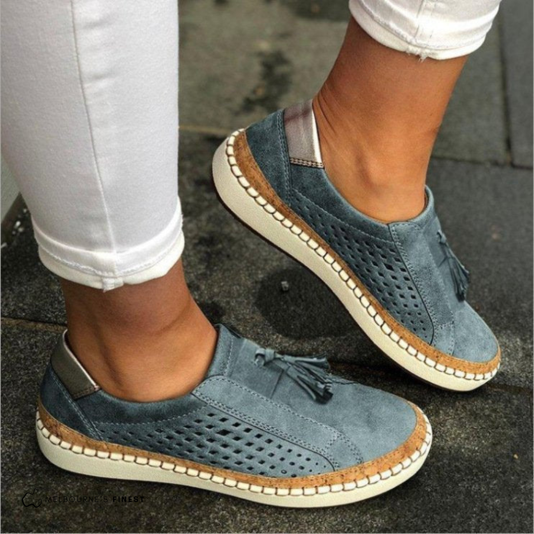 Women's Slip-On Walking Shoes with Perforated Breathable Upper | Lightweight Design, Flexible Anti-Slip Sole | Size 5-12