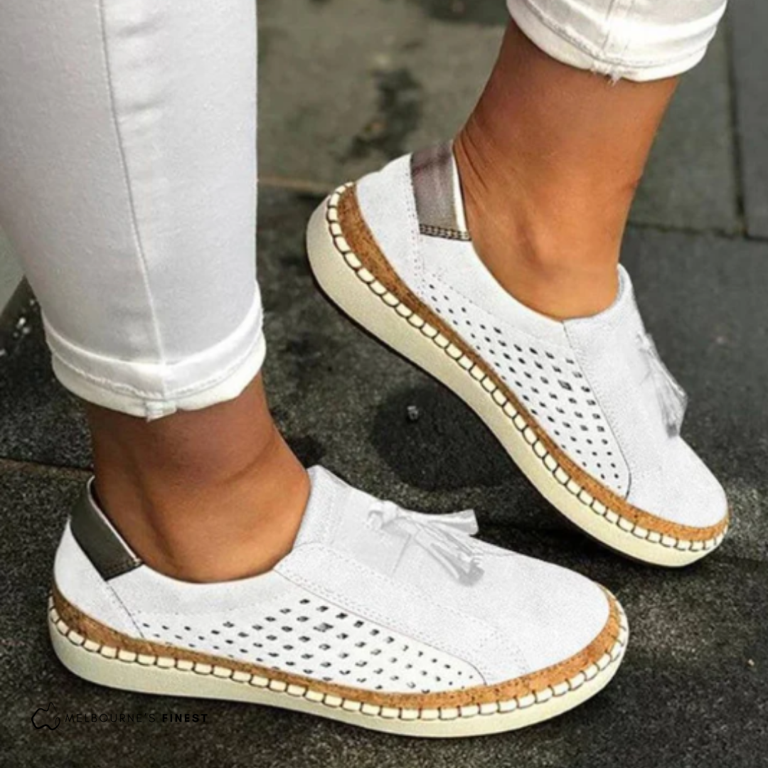 Women's Slip-On Walking Shoes with Perforated Breathable Upper | Lightweight Design, Flexible Anti-Slip Sole | Size 5-12