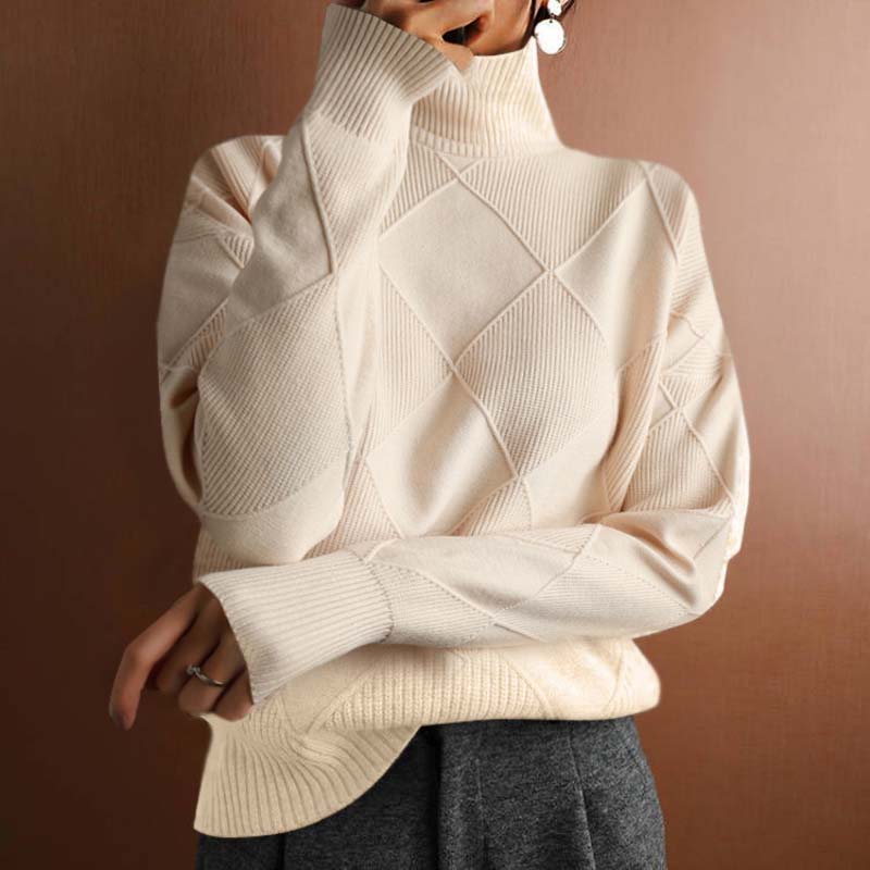 Women's Classic Turtleneck Knit Sweater | High Neck, Long Sleeves, Smooth Draping Knit | Sizes S-3XL | 9 Colors
