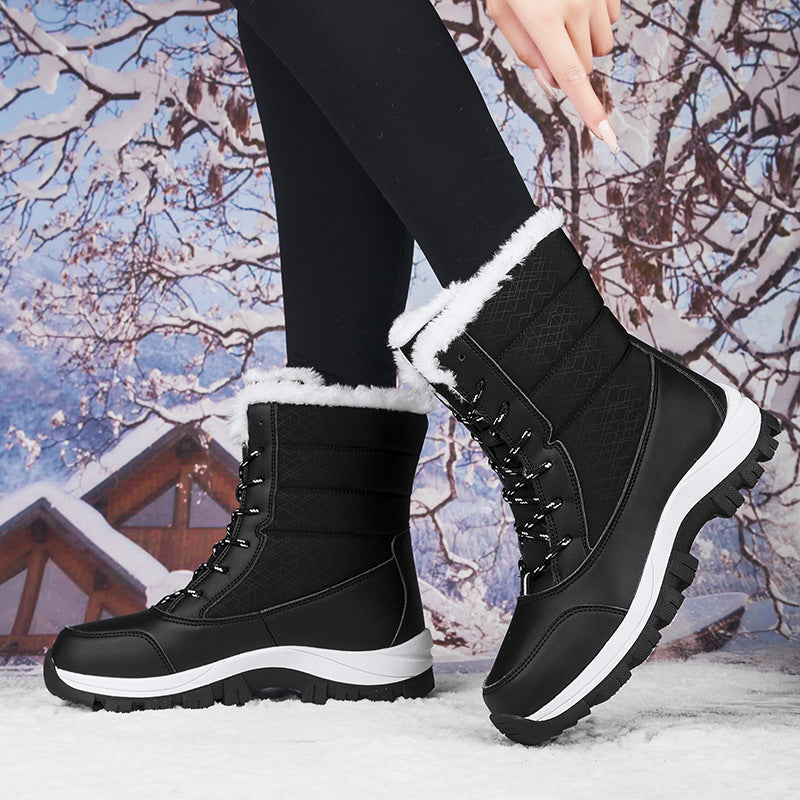 Women's Waterproof Snow Boots with Faux Fur Lining | Non-Slip Thick Sole for Ice and Winter Weather | Size 5-11