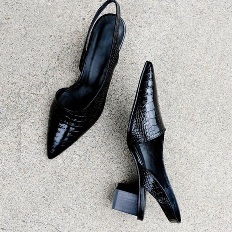 Women's Heeled Pumps with Supportive Footbed | Cushioned Padding, Lightweight Build for Long Days | Size 6-9, Black or Brown