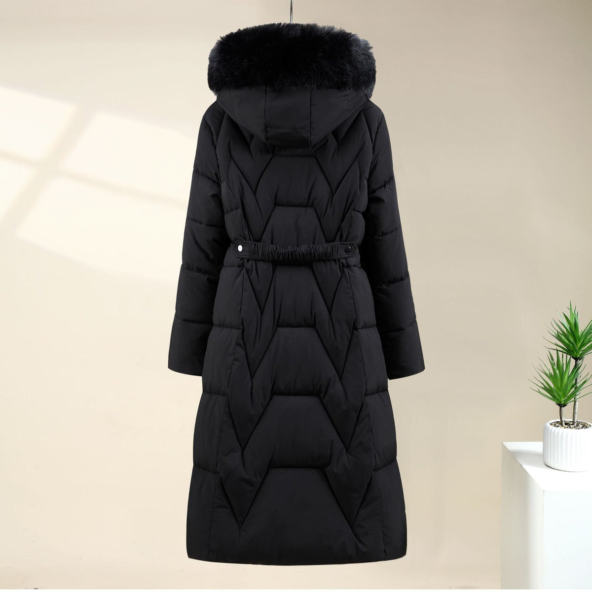 Women's Knitted Black Sweater with Quilted Panels and Windproof Shell | Hood, Knit, Ribbed Cuffs | For Winter | Size S-2XL | Black