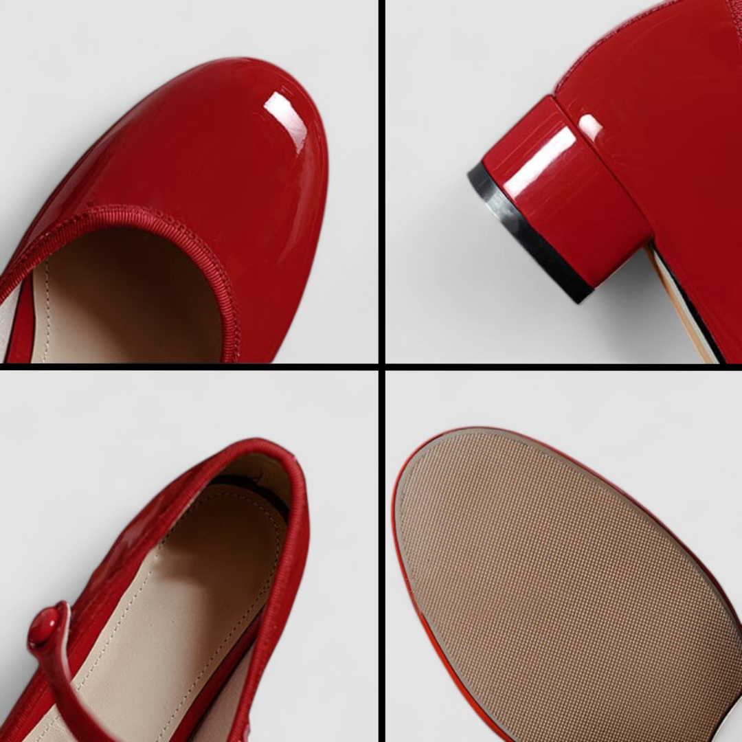 Women's Classic Dress Shoes with Padded Insole | Flexible Lightweight Build, Tapered Toe Line | Size 5.5-8, Black or Red