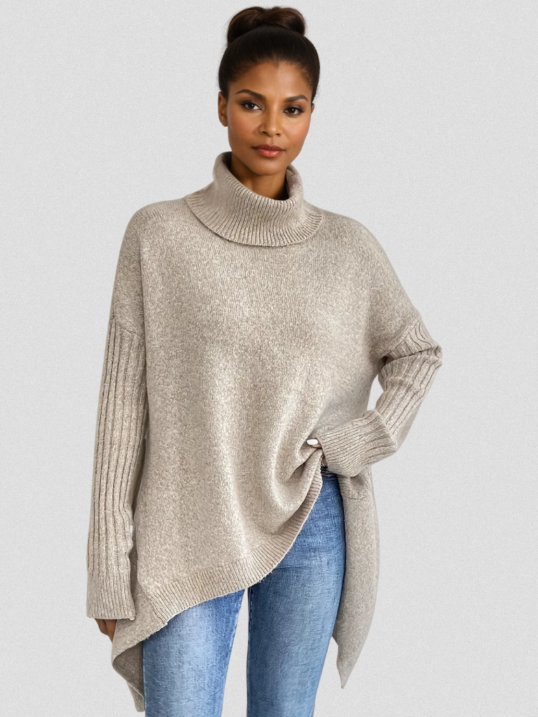 Women's Long Sleeve Knit Sweater | Soft Relaxed Pullover to Layer Over a Shirt or Under a Coat | Size S-3XL, 5 Colors