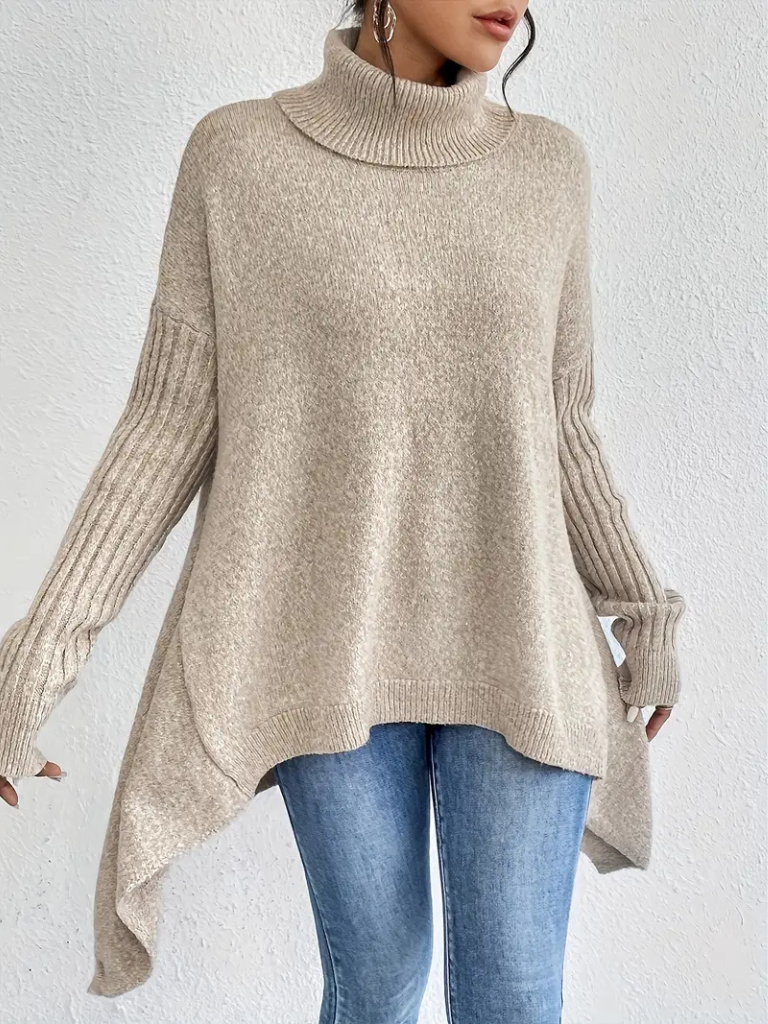 Women's Long Sleeve Knit Sweater | Soft Relaxed Pullover to Layer Over a Shirt or Under a Coat | Size S-3XL, 5 Colors