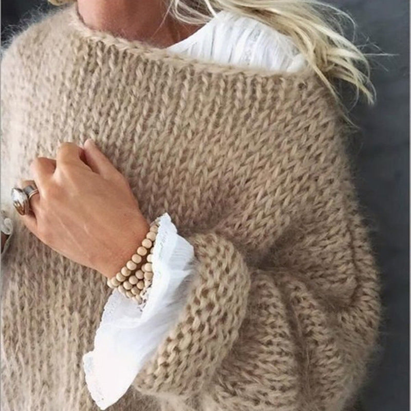 Women's Oversized Crochet Sweater in Open Knit | Lightweight, Breathable Acrylic Pullover for Between Seasons | Size S-XL