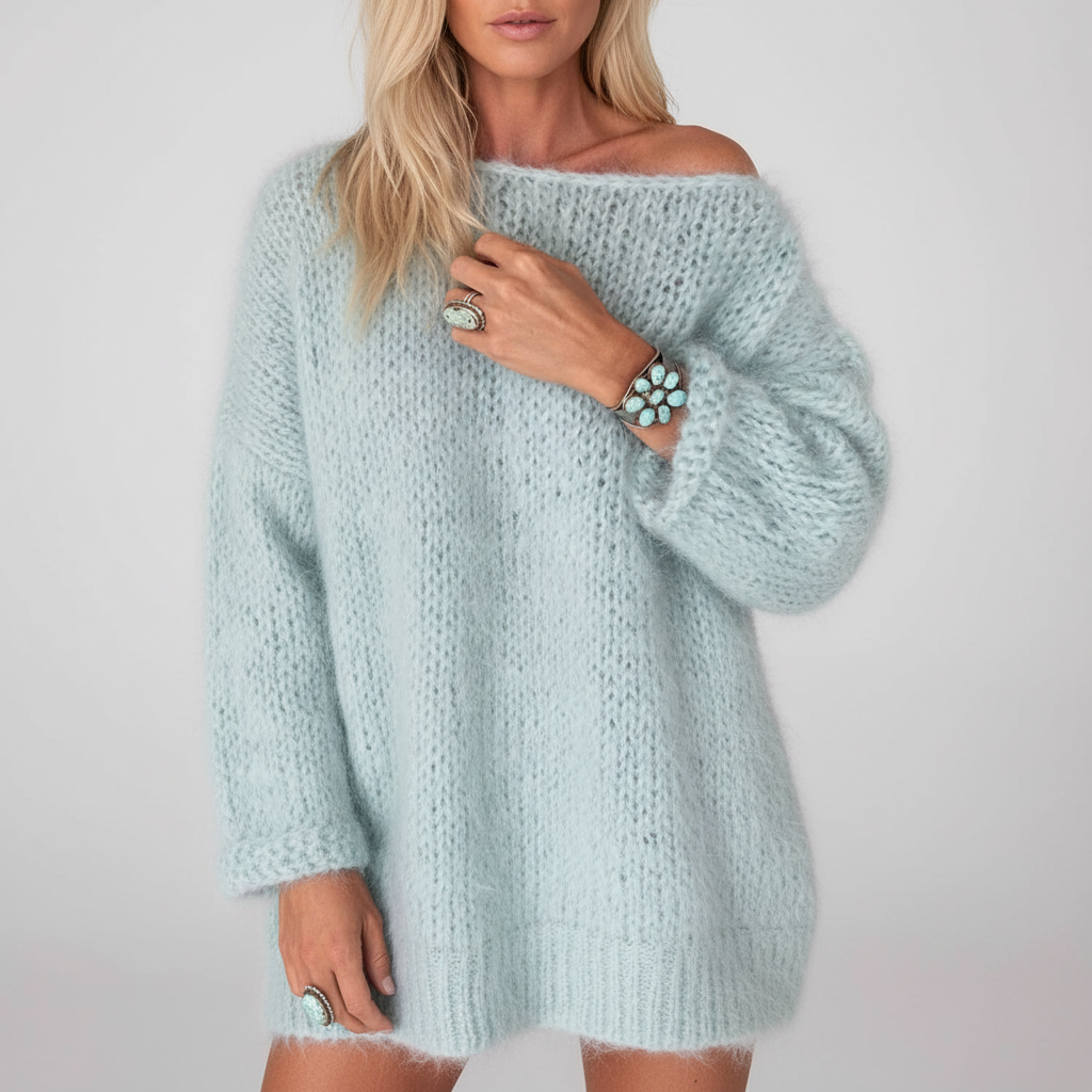 Women's Oversized Crochet Sweater in Open Knit | Lightweight, Breathable Acrylic Pullover for Between Seasons | Size S-XL