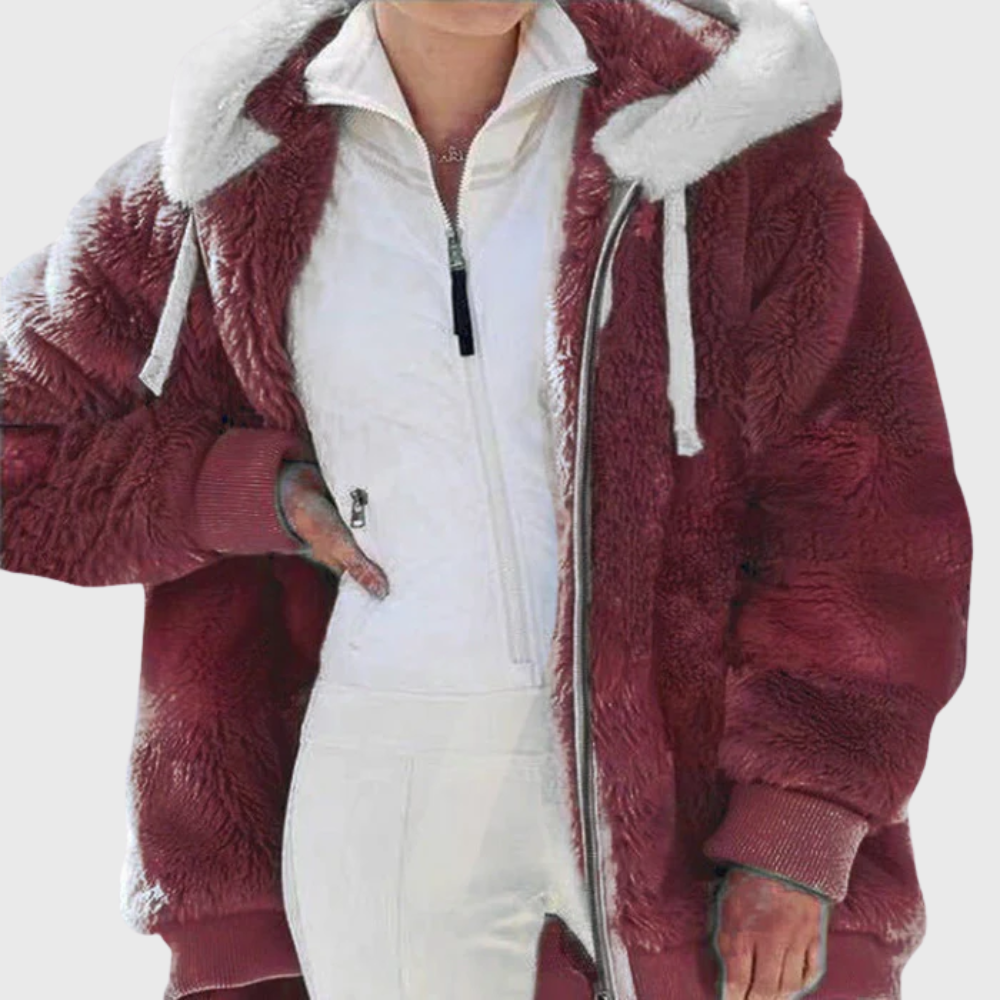 Women's Puffer Jacket with Fleece Lining and Hood | Zip Closure | For Winter | Size S-5XL