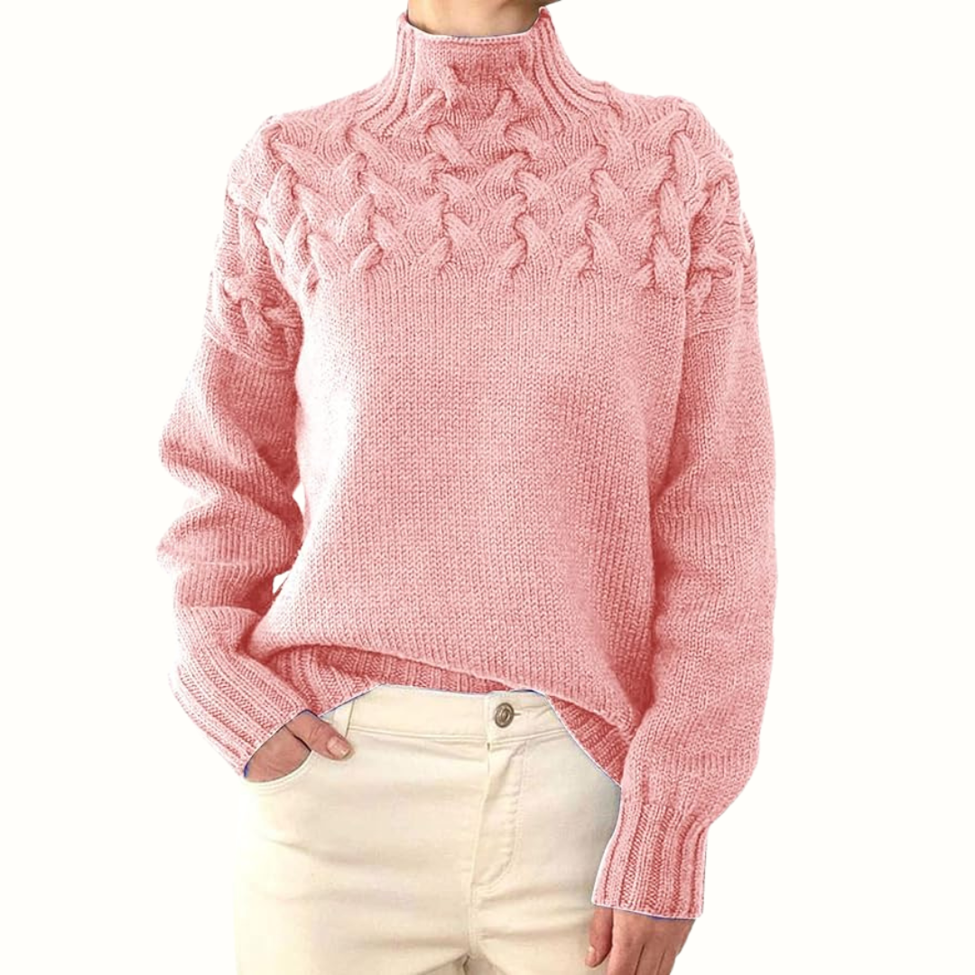 Women's Turtleneck Sweater with Embroidery | For Winter | Size S-3XL