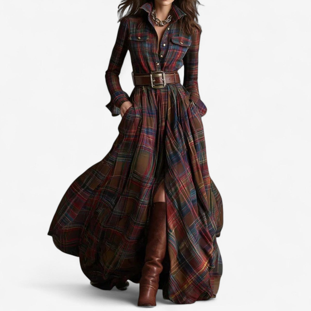 Women's Flowy Maxi Dress with a Soft, Non-Clinging Cut | Lightweight Breathable Fabric, Long Hem | Size S-2XL, 5 Colors