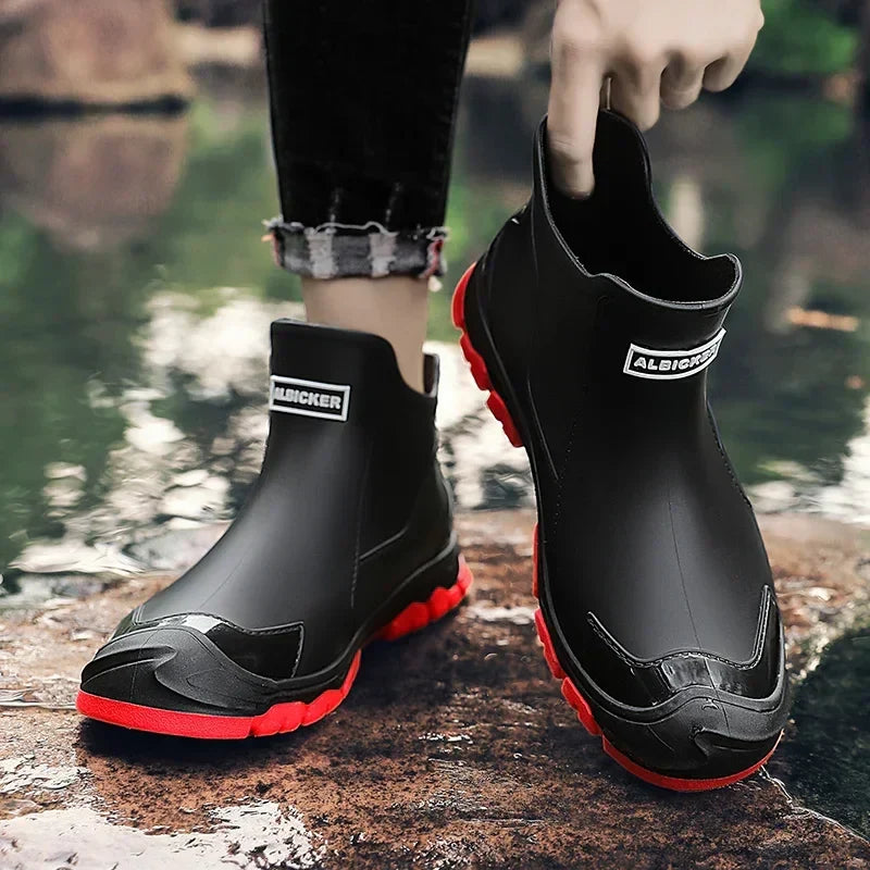 Women's Waterproof Knee High Rain Boots | Supportive Sole with Smooth Clean Profile | Size 6-10.5, Black or Beige