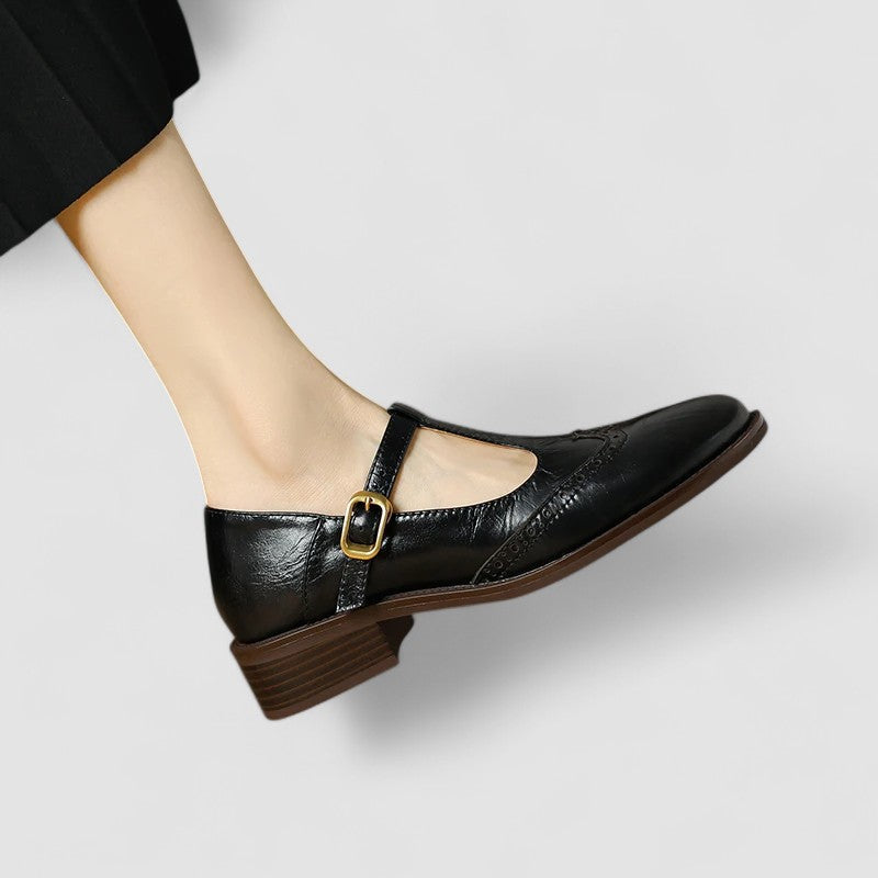 Women's Ballet Flats with Strap | Round Toe Shoes with a Padded Footbed and Flexible Sole | Size 6-10.5, 3 Colors