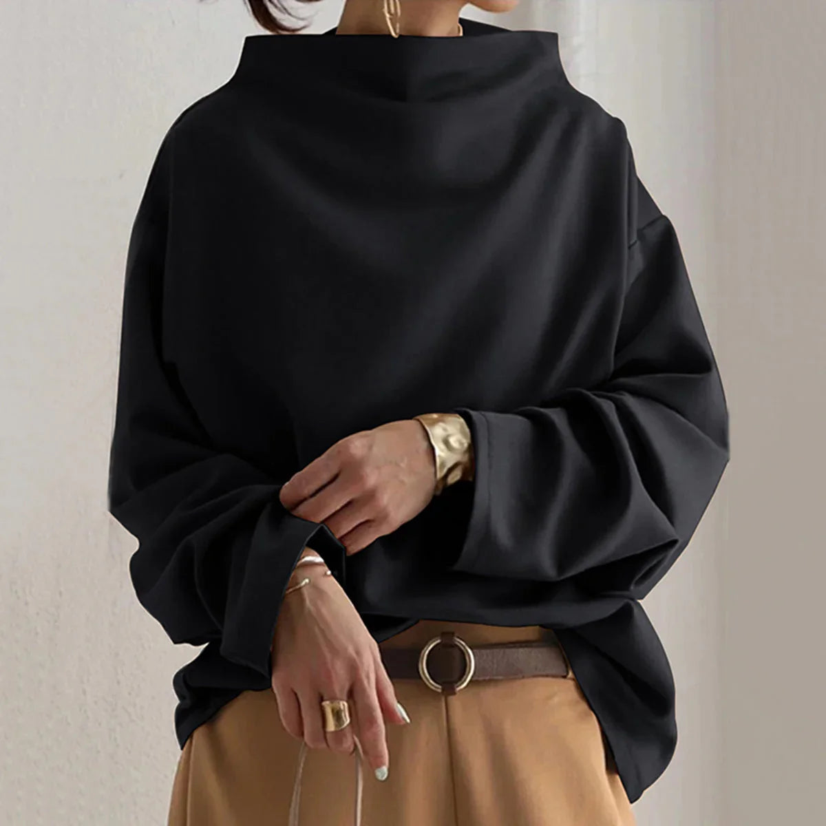Women's Sweater with Oversized Fit | Size S-3XL | Black