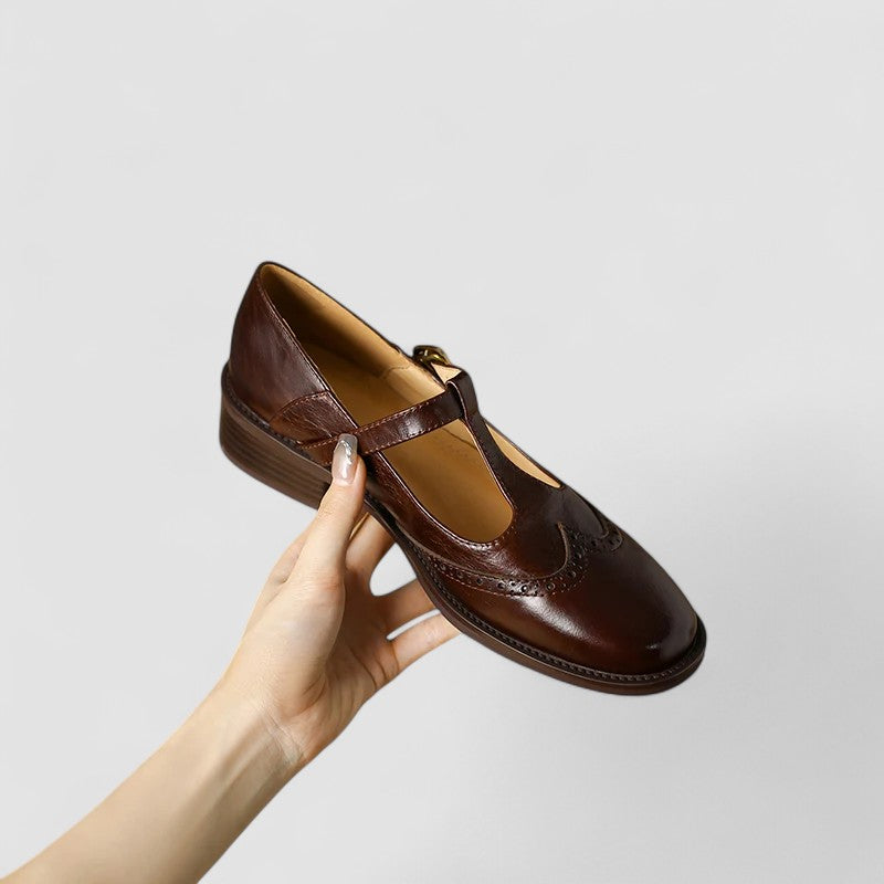 Women's Ballet Flats with Strap | Round Toe Shoes with a Padded Footbed and Flexible Sole | Size 6-10.5, 3 Colors