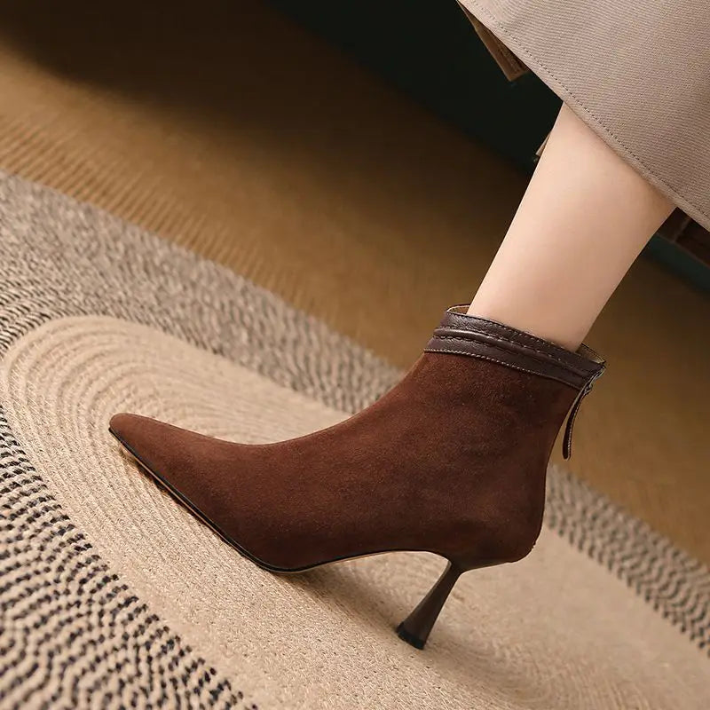 Women's Ankle Boots with a Support Sole | Sleek Tapered Line and Soft Uppers for Long Days | Size 5-10.5, 2 Colors