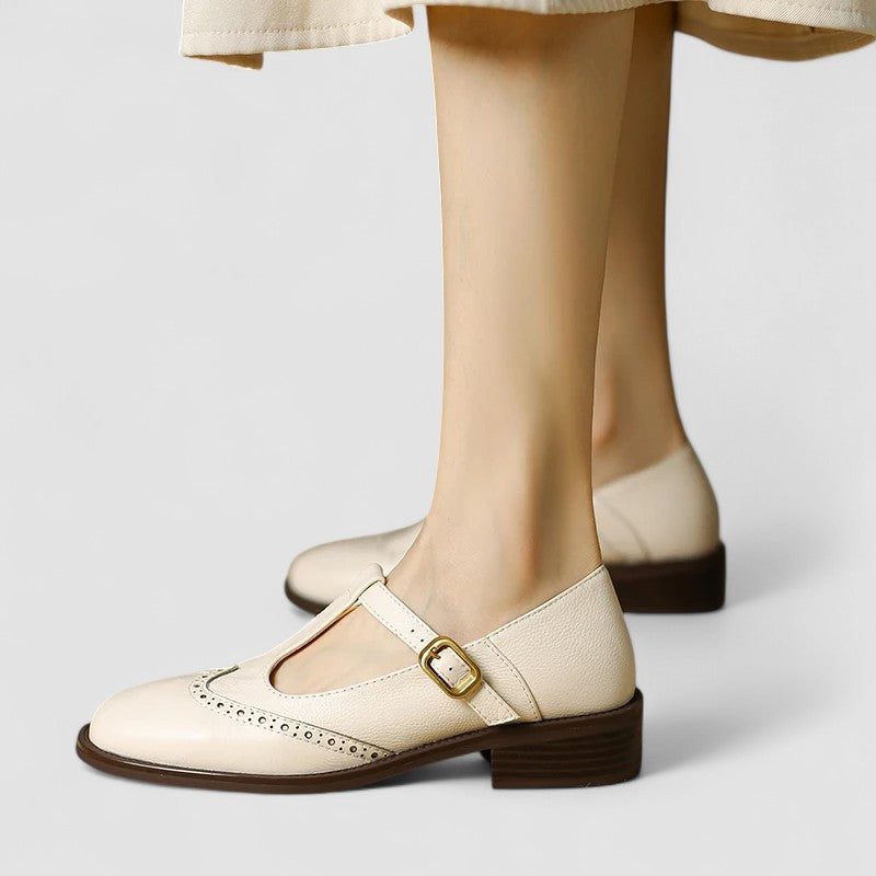 Women's Ballet Flats with Strap | Round Toe Shoes with a Padded Footbed and Flexible Sole | Size 6-10.5, 3 Colors