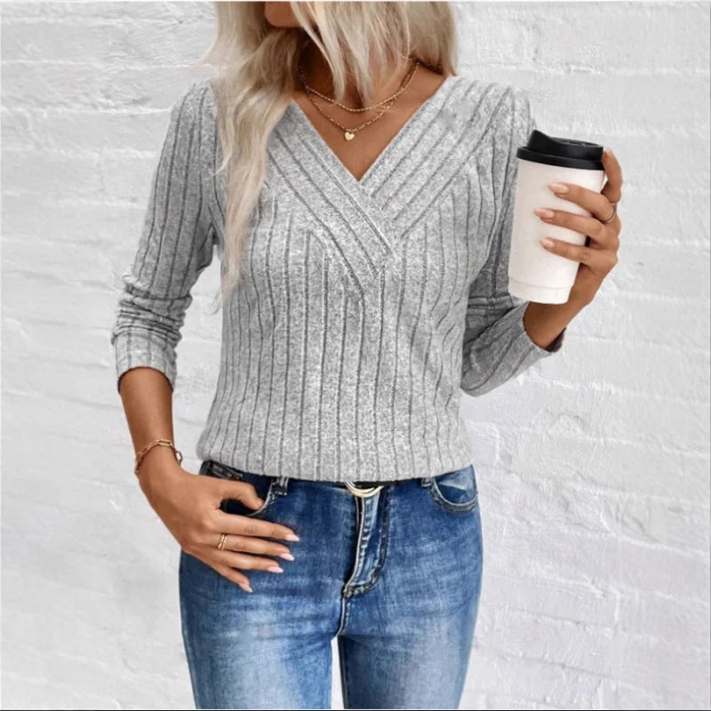 Women's Raised Stripe Knit Sweater | Lightweight Relaxed Pullover for Office Days and Dinners | Size S-2XL, 3 Colors