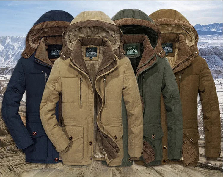 Men's Men's Jacket with Hood and Lining | Ribbed Cuffs, Zip Closure, Thermal Lining | For Winter | Size M-5XL