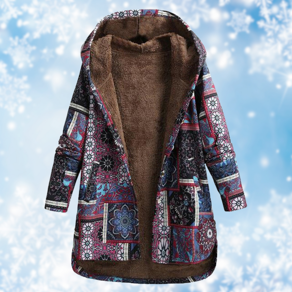 Women's Floral Print Hoodie in Soft Warm Fabric | Cozy Hooded Top for Everyday Wear and Casual Outings | Size XS-5XL