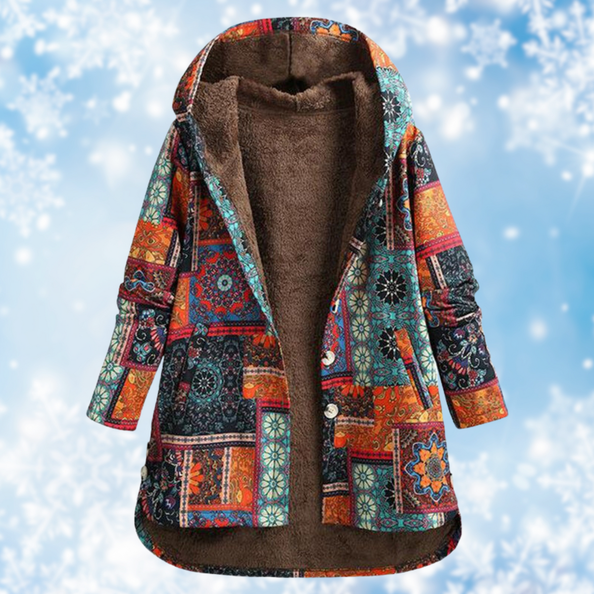 Women's Floral Print Hoodie in Soft Warm Fabric | Cozy Hooded Top for Everyday Wear and Casual Outings | Size XS-5XL