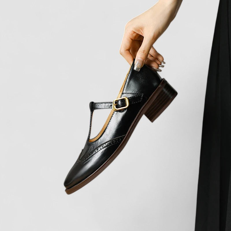 Women's Ballet Flats with Strap | Round Toe Shoes with a Padded Footbed and Flexible Sole | Size 6-10.5, 3 Colors