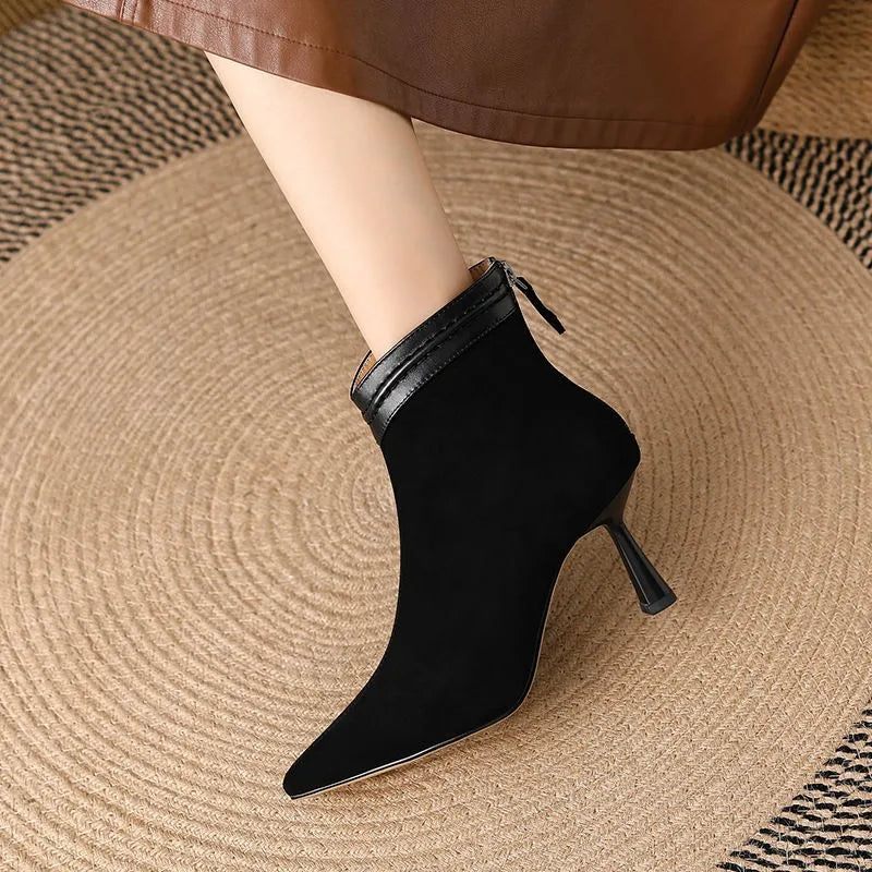 Women's Ankle Boots with a Support Sole | Sleek Tapered Line and Soft Uppers for Long Days | Size 5-10.5, 2 Colors