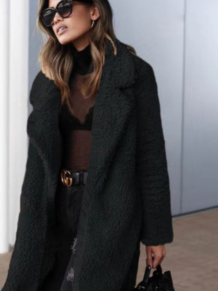 Women's Fleece Jacket | For Winter | Size S-3XL | Apricot, Black, Dark Grey, Army Green, Chocolate, Camel