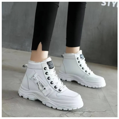 Women's Waterproof Boots with Plush Lining | Laced High Shaft, Non-Slip Sole and Platform | 3 Colors