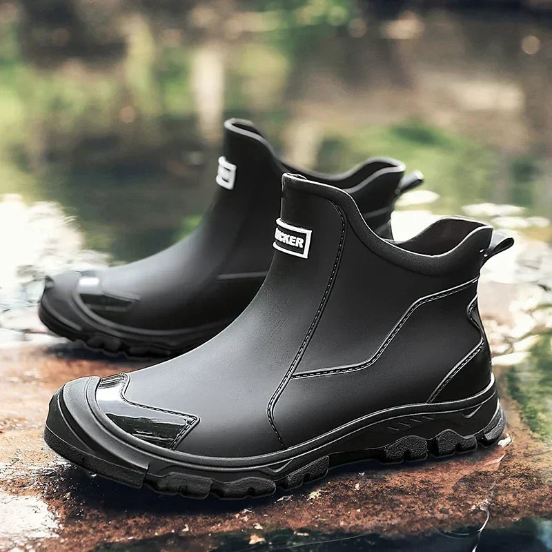 Women's Waterproof Knee High Rain Boots | Supportive Sole with Smooth Clean Profile | Size 6-10.5, Black or Beige