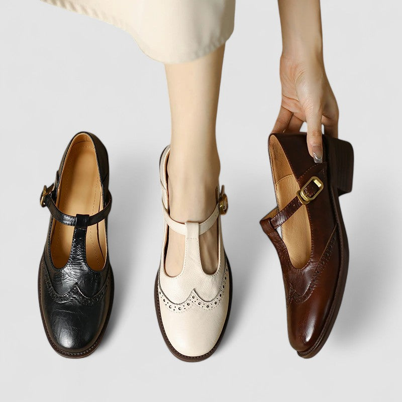 Women's Ballet Flats with Strap | Round Toe Shoes with a Padded Footbed and Flexible Sole | Size 6-10.5, 3 Colors