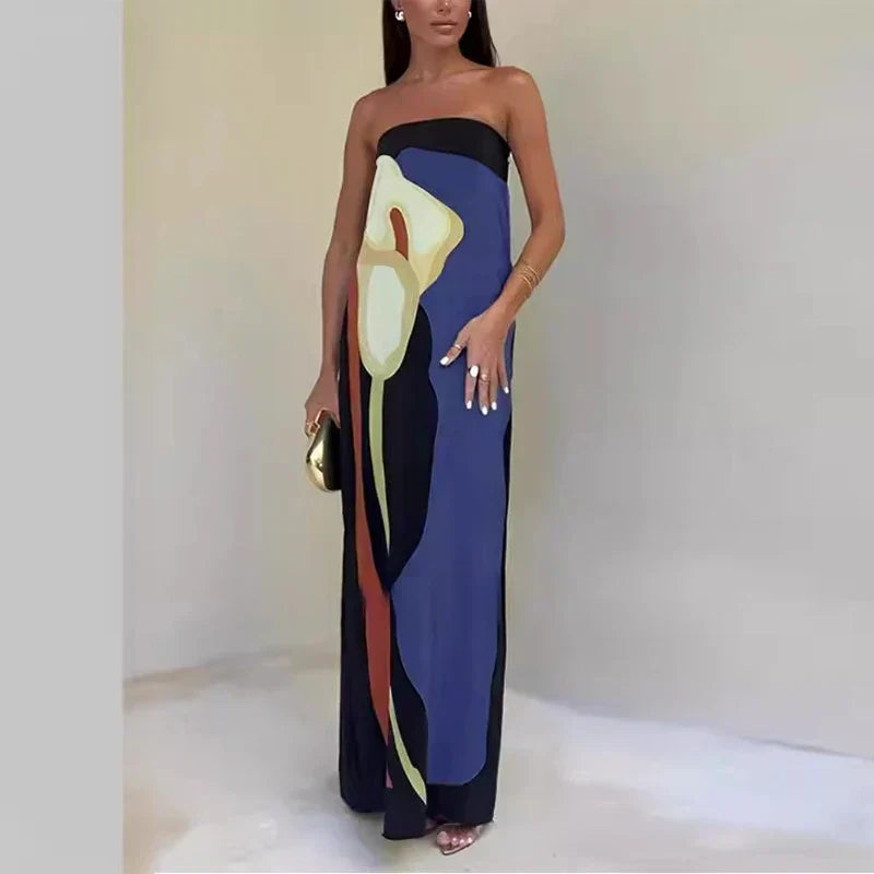 Colorful Summer Maxi Dress with Flowing Silhouette