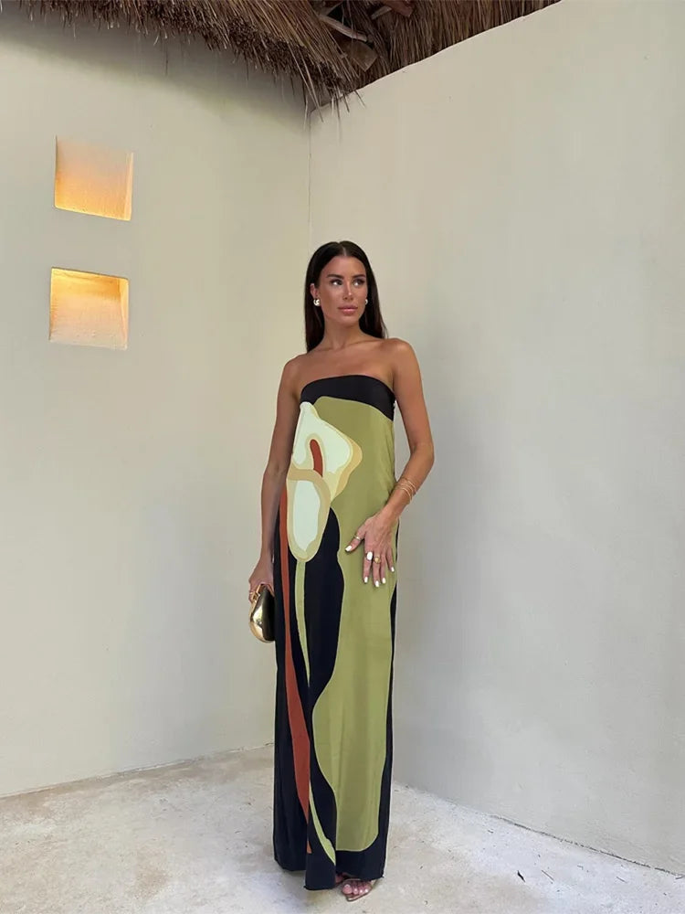 Colorful Summer Maxi Dress with Flowing Silhouette