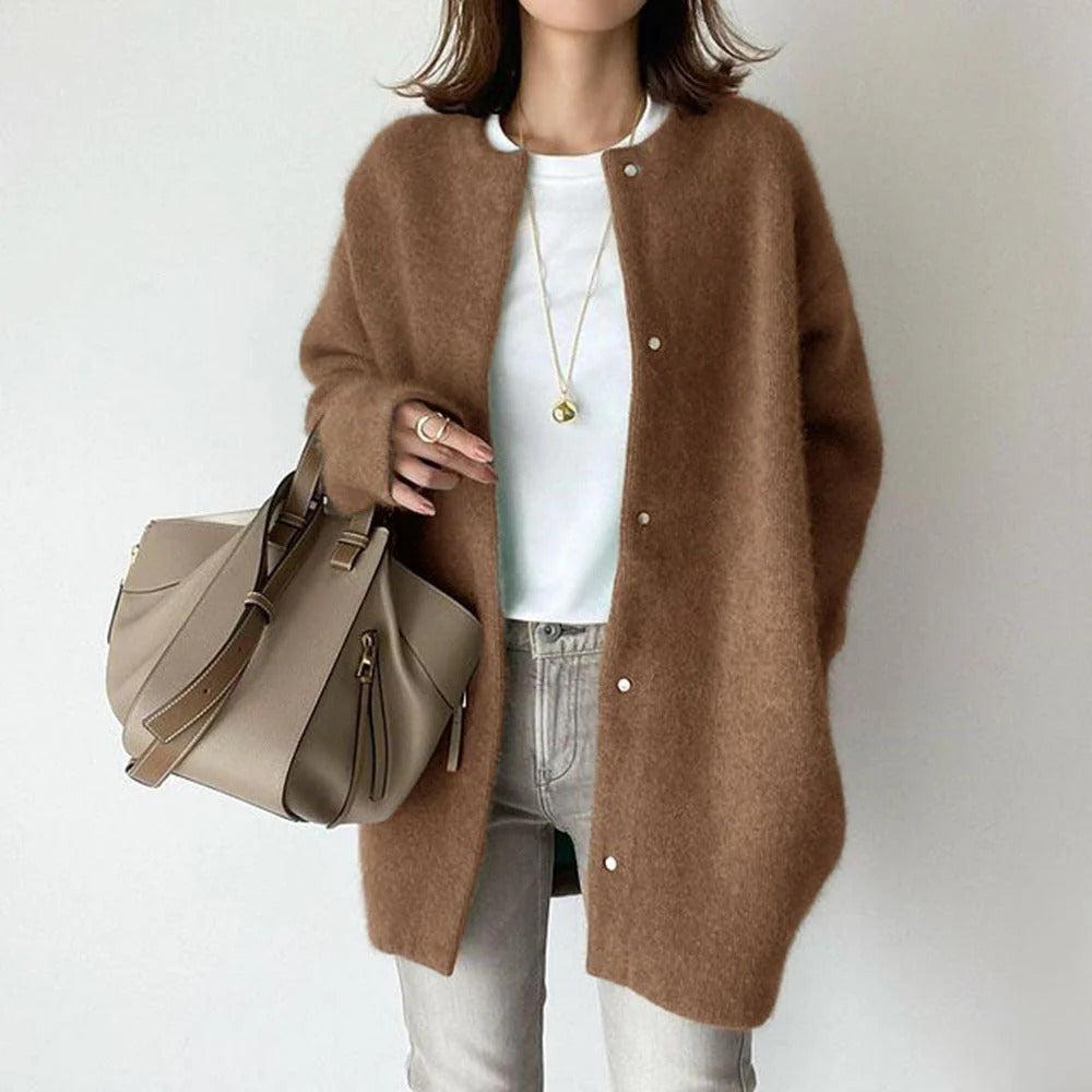 Women's Relaxed Fit Winter Coat with Pockets | Warm Hip-Length Outerwear for Easy Layering | Size XS-2XL