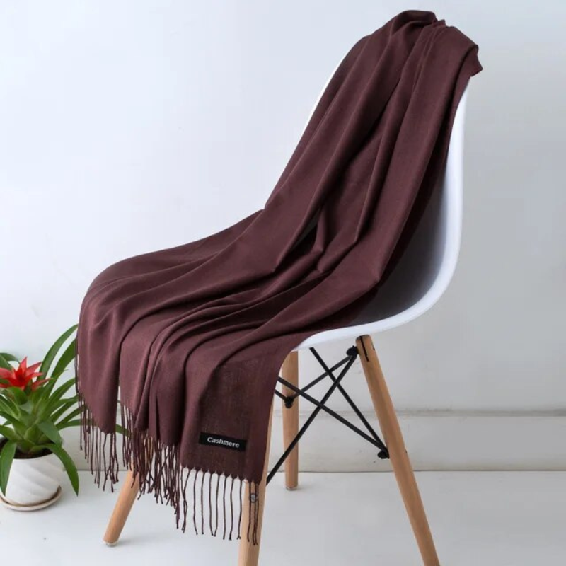 Women's Cashmere Wool Scarf, 200 x 70 cm | Acrylic Blend, Fringed Ends, Breathable | Available in 9 Colors