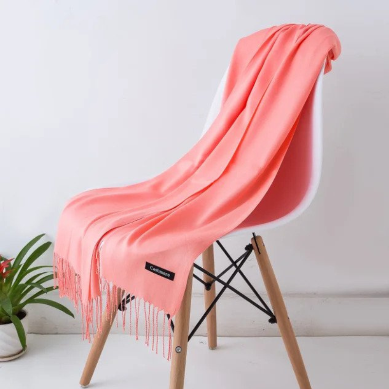 Women's Cashmere Wool Scarf, 200 x 70 cm | Acrylic Blend, Fringed Ends, Breathable | Available in 9 Colors