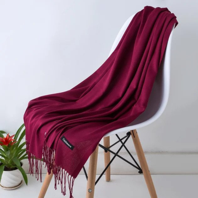 Women's Cashmere Wool Scarf, 200 x 70 cm | Acrylic Blend, Fringed Ends, Breathable | Available in 9 Colors
