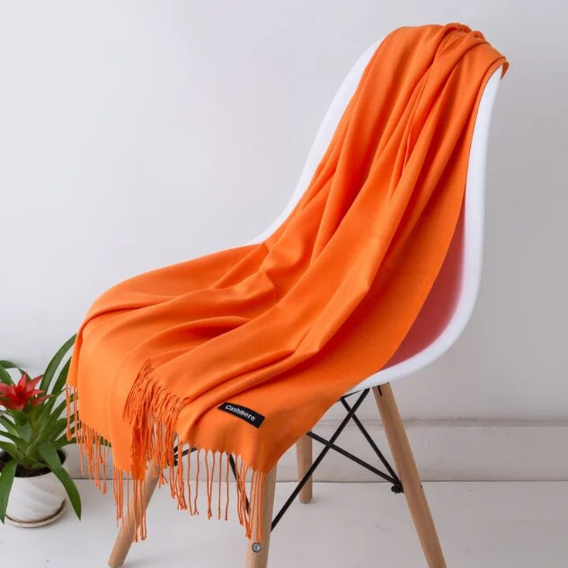 Women's Cashmere Wool Scarf, 200 x 70 cm | Acrylic Blend, Fringed Ends, Breathable | Available in 9 Colors