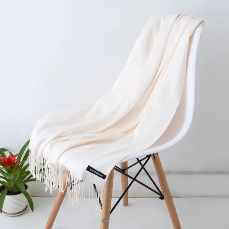 Women's Cashmere Wool Scarf, 200 x 70 cm | Acrylic Blend, Fringed Ends, Breathable | Available in 9 Colors