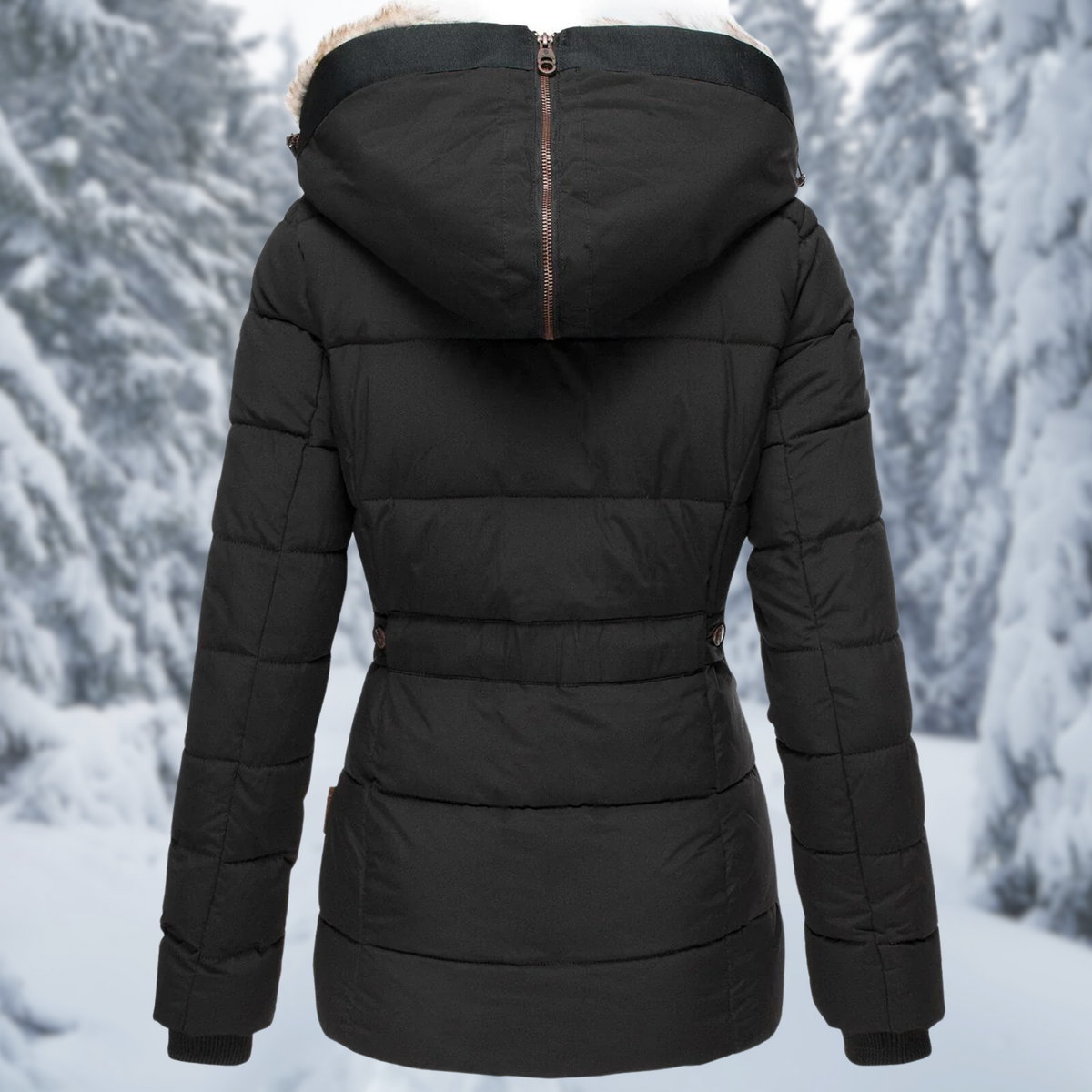 Women's Warm Winter Jacket with Fur Hood | Fluffy Lined Insulated Coat, Not Bulky, for Cold Weather Days | Size S-2XL