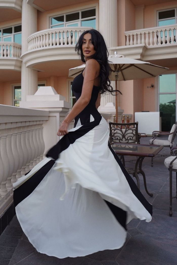 Women's Panelled Maxi Dress with a Defined Waist | Floor-Length Wedding Guest Gown, Clean Seams | Size XS-XL, White