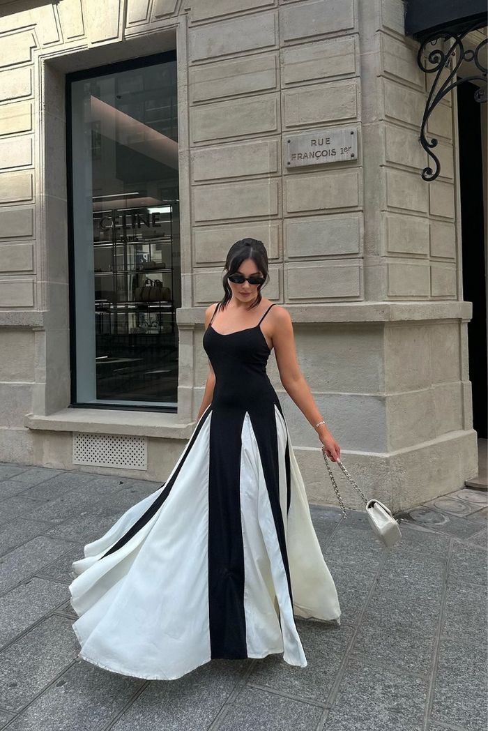 Women's Panelled Maxi Dress with a Defined Waist | Floor-Length Wedding Guest Gown, Clean Seams | Size XS-XL, White