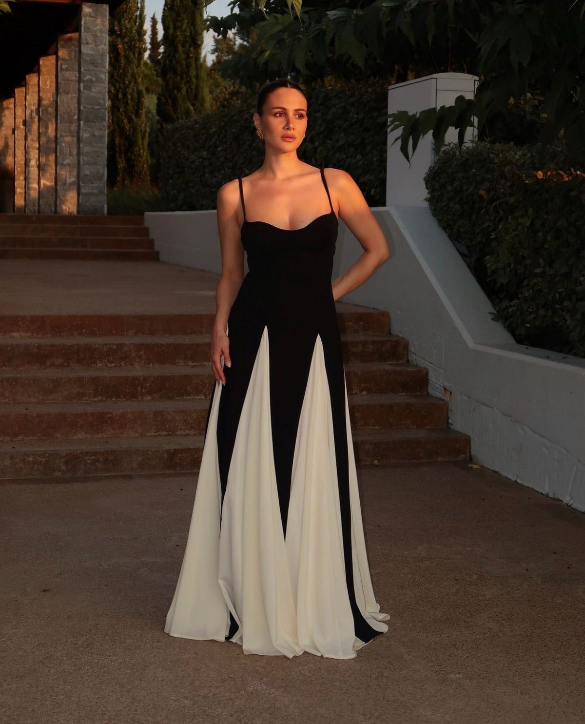 Women's Panelled Maxi Dress with a Defined Waist | Floor-Length Wedding Guest Gown, Clean Seams | Size XS-XL, White