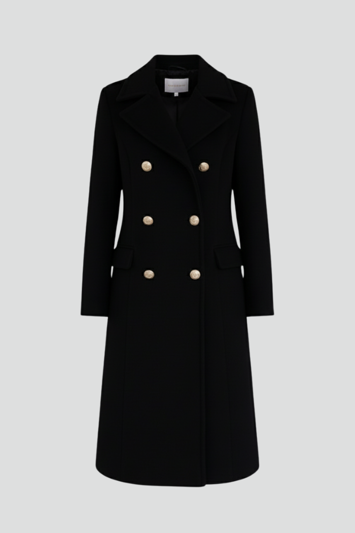 Women's Long Winter Coat with Double Button Front | Clean Silhouette Overcoat for Everyday Wear | Size S-3XL